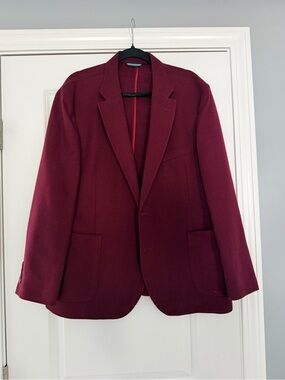 Nautica Men's Burgundy Single-Breasted Blazer Sport Coat